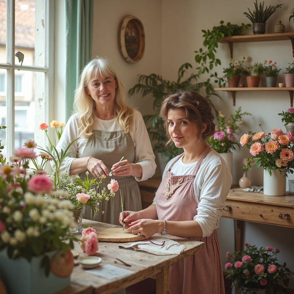 Founders of Bloom & Petal in their first shop